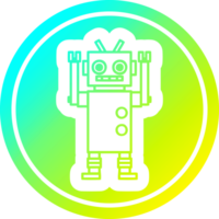 dancing robot circular icon with cool gradient finish png