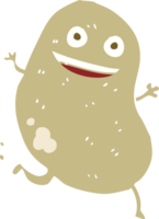 flat color illustration of potato running png