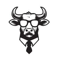 Bull - A disguise Bull face Logo concept design laughing vector