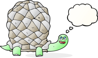 hand- getrokken gedachte bubbel tekenfilm schildpad png