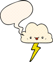 cartoon storm cloud with speech bubble in comic book style png