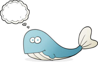 hand drawn thought bubble cartoon whale png