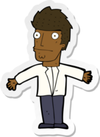 sticker of a cartoon confused man png