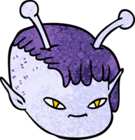 cara de garota do espaço alienígena dos desenhos animados png