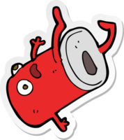 sticker of a cartoon old drinks can png