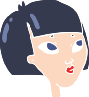 platt Färg illustration av kvinna ansikte png