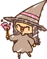 Happy Witch Chalk Drawing png