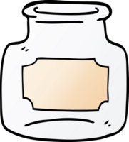 cartoon doodle of clear glass jar png