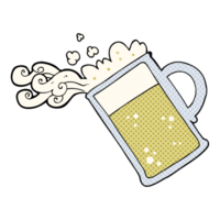 hand drawn cartoon pouring beer png