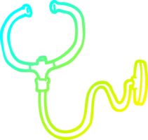 cold gradient line drawing of a cartoon stethoscope png