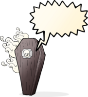 spooky cartoon coffin with speech bubble png