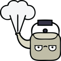 cute cartoon of a steaming kettle png