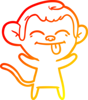 caloroso gradiente linha desenhando do uma engraçado desenho animado macaco png