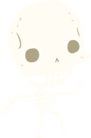 Cartoon-Skelett im flachen Farbstil png