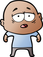 cartoon tired bald man png