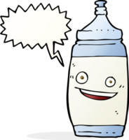 Cartoon-Wasserflasche mit Sprechblase png