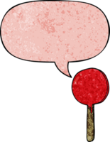 cartoon lollipop with speech bubble in retro texture style png