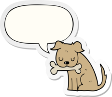 cartoon dog with speech bubble sticker png