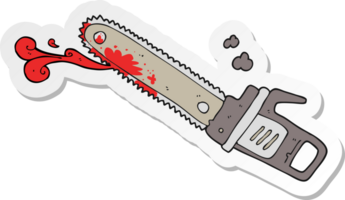 sticker of a cartoon bloody chainsaw png