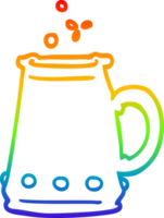 rainbow gradient line drawing of a cartoon jem encrusted cup png