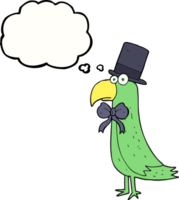 hand drawn thought bubble cartoon posh parrot png