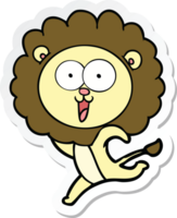 adesivo di un leone cartone animato felice png