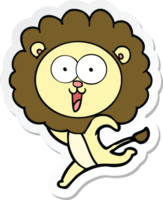 pegatina de un león de dibujos animados feliz png