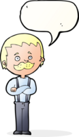 homme de dessin animé avec moustache avec bulle de dialogue png