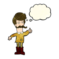 cartoon old man in poor clothes with thought bubble png