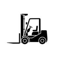 Forklift icon. Black Forklift icon on white background. illustration vector