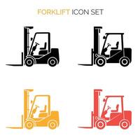 Set of Forklift icons. illustration in flat style vector