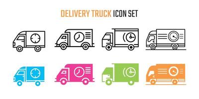 Set of Delivery truck icons. illustration in flat style vector