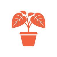 interior planta icono en blanco antecedentes. ilustración en de moda plano estilo vector