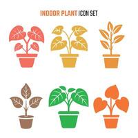 Indoor plant icon set on white background. illustration in trendy flat style vector
