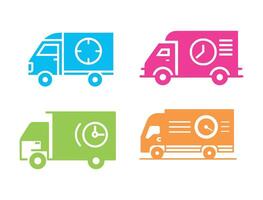 Set of Delivery truck icons. illustration in flat style vector