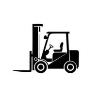 Forklift icon. Black Forklift icon on white background. illustration vector