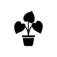 Indoor plant icon. Black Indoor plant icon on white background. illustration vector