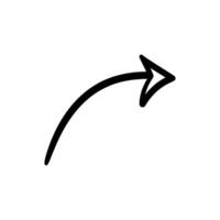 mano dibujado flecha icono. negro mano dibujado flecha icono en blanco antecedentes. ilustración vector