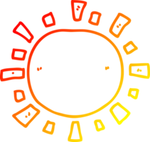 warm gradient line drawing of a cartoon sun png