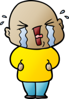 cartoon crying bald man png