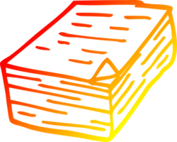 warm gradient line drawing of a cartoon pile of paper png