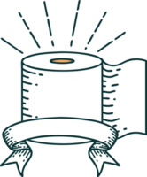 rol banier met tatoeëren stijl toilet papier png