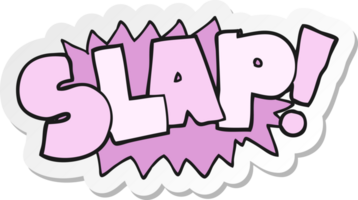 sticker of a cartoon slap symbol png