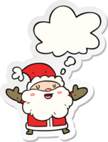 desenho animado santa claus com pensamento bolha Como uma impresso adesivo png