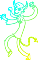 cold gradient line drawing of a cartoon dancing devil png