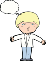 cartoon annoyed man with thought bubble png