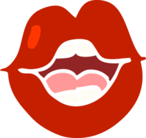 flat color illustration cartoon red lips png