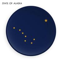 american state of Alaska flag icon in modern neomorphism style. Button for mobile application or web. on white background vector