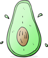 hand- getrokken tekenfilm avocado png