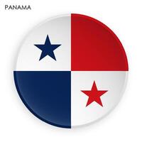 PANAMA flag icon in modern neomorphism style. Button for mobile application or web. on white background vector